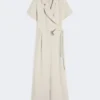 Viscose and linen batavia jumpsuit, beige Viscose and linen batavia jumpsuit, beige