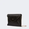 Viscose and silk satin clutch bag, black