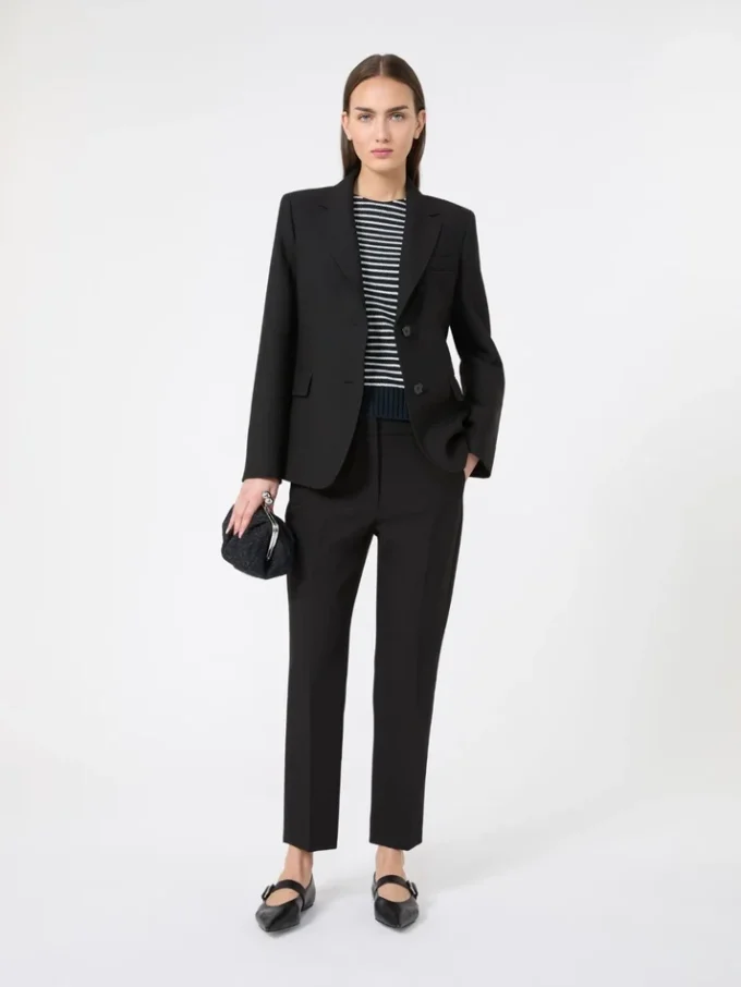 Viscose-blend canvas blazer, black Viscose-blend canvas blazer, black