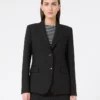 Viscose-blend canvas blazer, black Viscose-blend canvas blazer, black