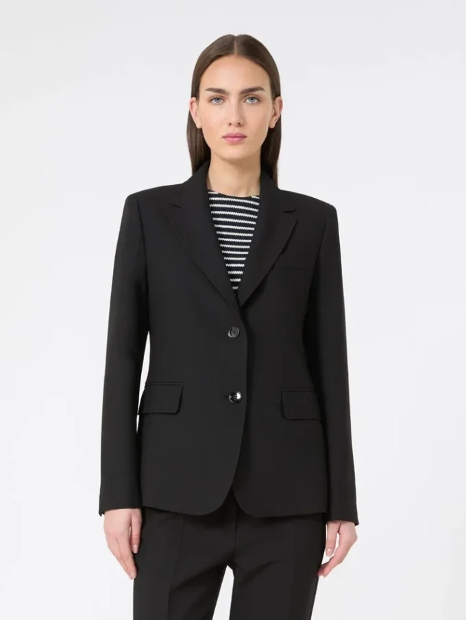 Viscose-blend canvas blazer, black Viscose-blend canvas blazer, black