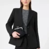 Viscose-blend canvas blazer, black Viscose-blend canvas blazer, black