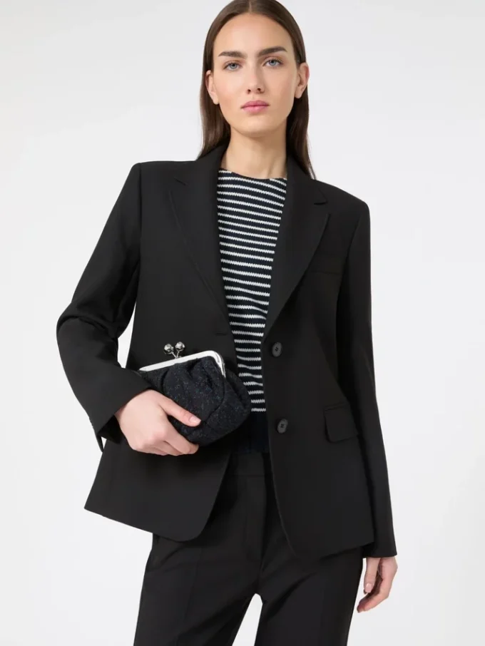 Viscose-blend canvas blazer, black Viscose-blend canvas blazer, black