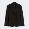 Viscose-blend canvas blazer, black Viscose-blend canvas blazer, black