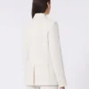 Viscose-blend canvas blazer, ivory