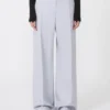 Viscose-blend gabardine yoke-detail trousers, medium grey