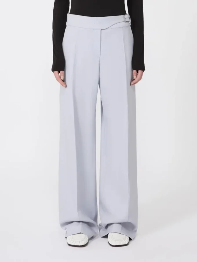 Viscose-blend gabardine yoke-detail trousers, medium grey