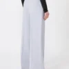 Viscose-blend gabardine yoke-detail trousers, medium grey