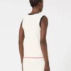 Viscose-blend yarn tank top, white blue Viscose-blend yarn tank top, white blue