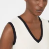 Viscose-blend yarn tank top, white blue Viscose-blend yarn tank top, white blue