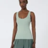 Viscose-blend yarn top, sage green Viscose-blend yarn top, sage green