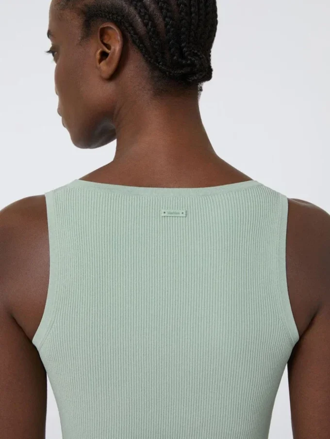Viscose-blend yarn top, sage green Viscose-blend yarn top, sage green