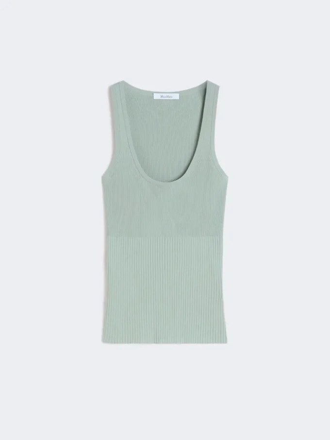 Viscose-blend yarn top, sage green Viscose-blend yarn top, sage green
