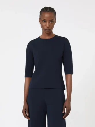Viscose crepe crew-neck jumper, ultramarine Viscose crepe crew-neck jumper, ultramarine