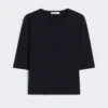 Viscose crepe crew-neck jumper, ultramarine