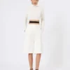 Viscose crepe jersey bermuda shorts, white