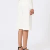Viscose crepe jersey bermuda shorts, white