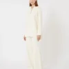 Viscose crepe yarn jumper, ivory