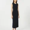 Viscose crepe sheath dress, ultramarine