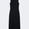 Viscose crepe sheath dress, ultramarine