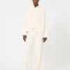 Viscose crepe yarn cardigan, ivory
