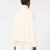 Viscose crepe yarn cardigan, ivory