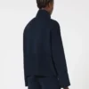 Viscose crepe yarn cardigan, ultramarine
