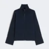 Viscose crepe yarn cardigan, ultramarine