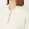 Viscose crepe yarn jumper, ivory