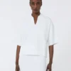 Viscose crepe yarn jumper, optical white
