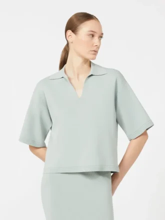 Viscose crepe yarn jumper, sage green