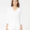 Viscose crepe yarn v-neck jumper, optical white Viscose crepe yarn v-neck jumper, optical white