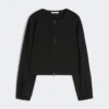 Viscose jersey boxy jacket, black