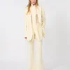 Viscose trousers, light yellow