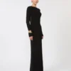 Viscose yarn dress, black