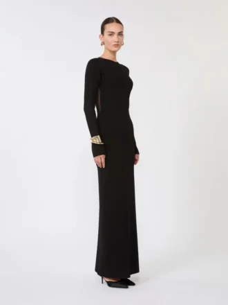 Viscose yarn dress, black