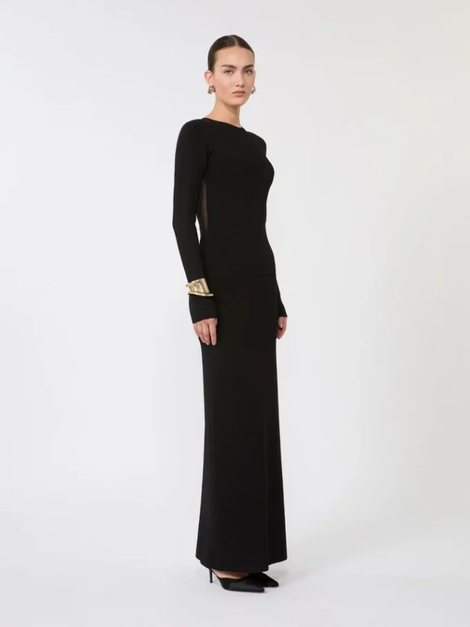 Viscose yarn dress, black