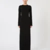 Viscose yarn dress, black