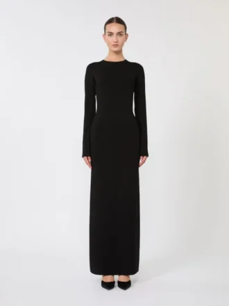 Viscose yarn dress, black