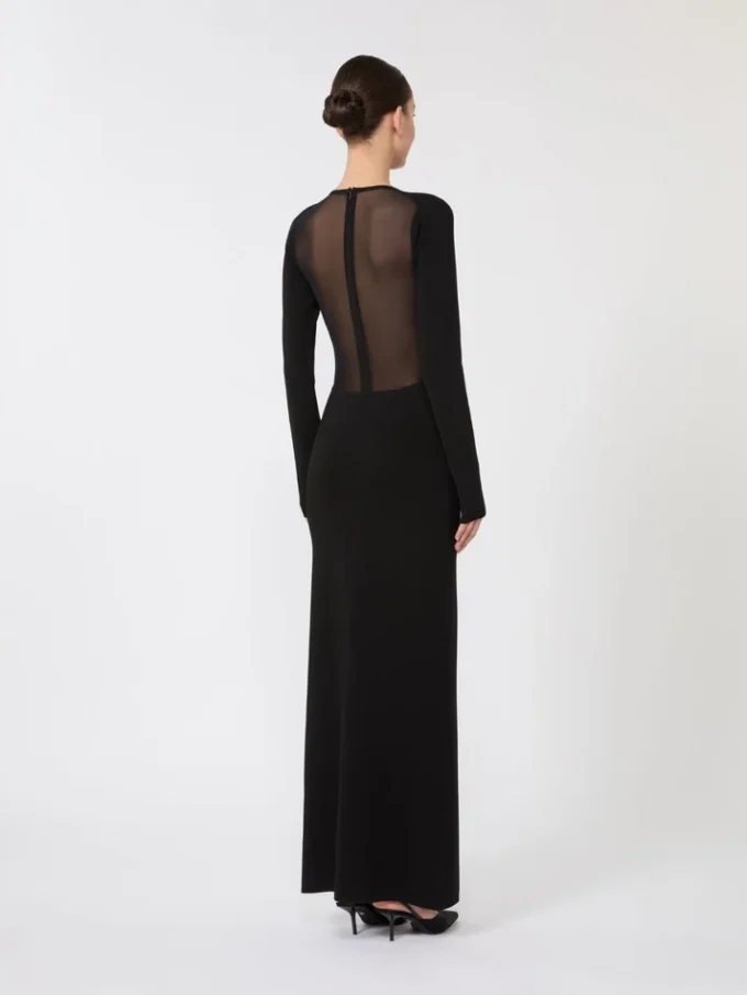 Viscose yarn dress, black