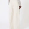 Washed cotton trousers, natural