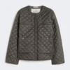 Water-repellent canvas padded jacket, dark grey