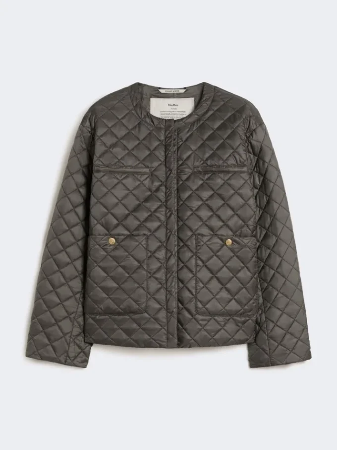 Water-repellent canvas padded jacket, dark grey