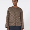 Water-repellent canvas padded jacket, hazelnut brown