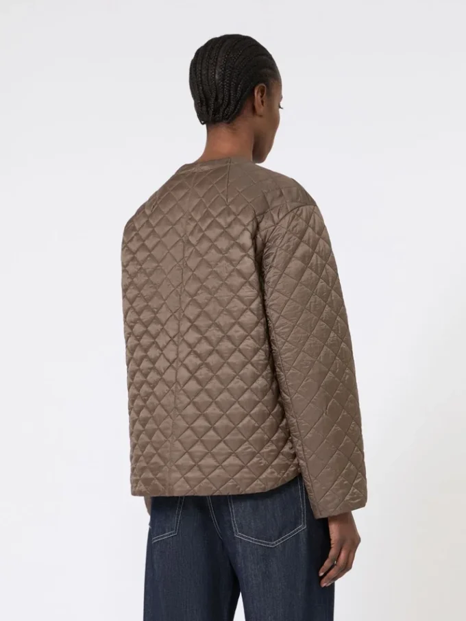 Water-repellent canvas padded jacket, hazelnut brown