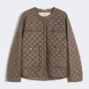 Water-repellent canvas padded jacket, hazelnut brown