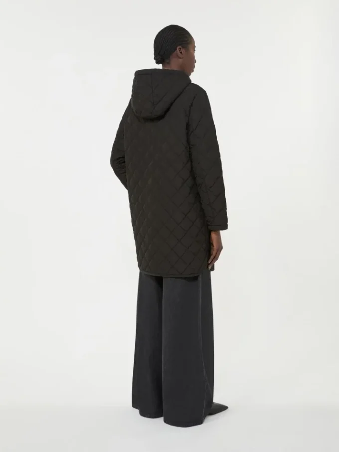 Water-repellent fabric padded parka, black Water-repellent fabric padded parka, black
