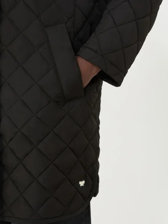 Water-repellent fabric padded parka, black Water-repellent fabric padded parka, black