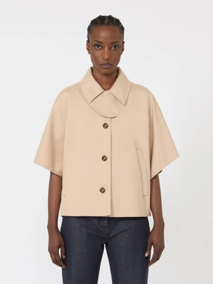 Water-repellent gabardine cape, albino Water-repellent gabardine cape, albino
