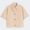 Water-repellent gabardine cape, albino Water-repellent gabardine cape, albino